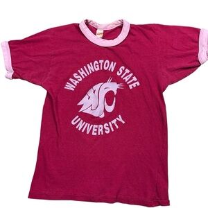 Vintage Washington State Cougars 80s Russell Athletic ringer Tshirt USA S/XS